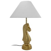 Tischleuchte Shah 100 Weiß/goldfarben B. 14 Cm - Goldfarben/Weiß, Basics, Textil/Metall (40/14/62cm) - Kayoom