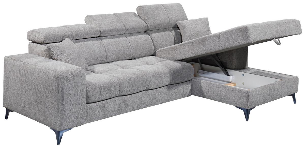 Ecksofa Sydney Taupe S: 268/172 cm - Taupe/Schwarz, KONVENTIONELL, Textil (268/172cm) - MID.YOU