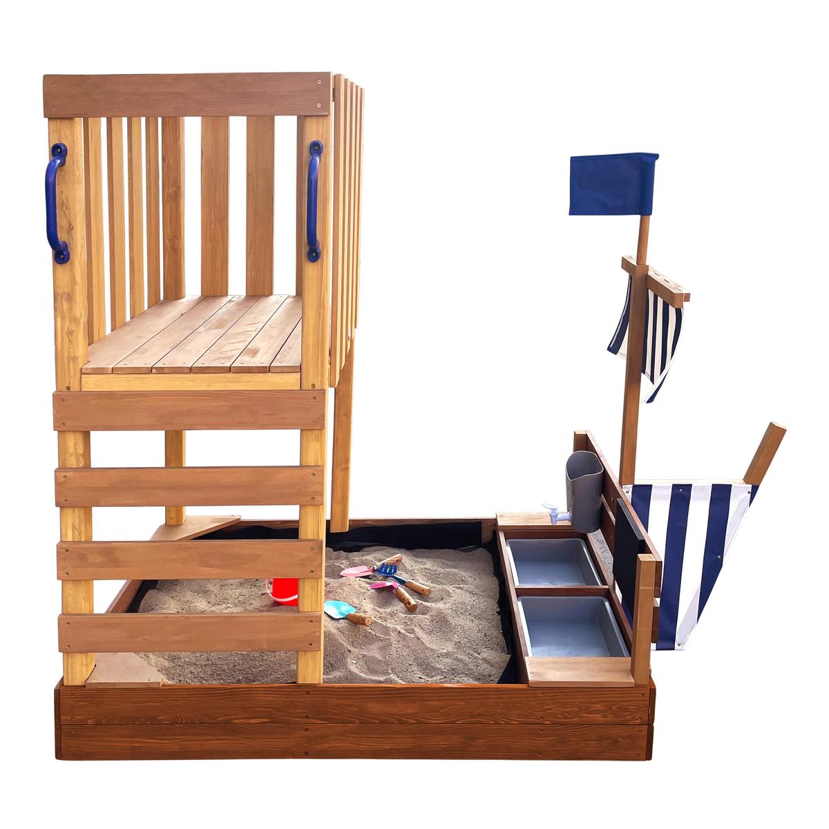 Spielturm Vicky - Braun, Basics, Holz/Kunststoff (180,5/87/150cm) - Ambia Garden
