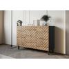 Sideboard Phuket Eiche Wotan/Schwarz B: 120 cm - Eiche Wotan/Schwarz, Trend, Holzwerkstoff (120/76/39cm) - Livetastic