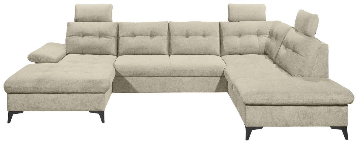 Wohnlandschaft Durban U Braun U: 170/324/218 cm - Beige/Schwarz, KONVENTIONELL, Textil (170/324/218cm) - MID.YOU
