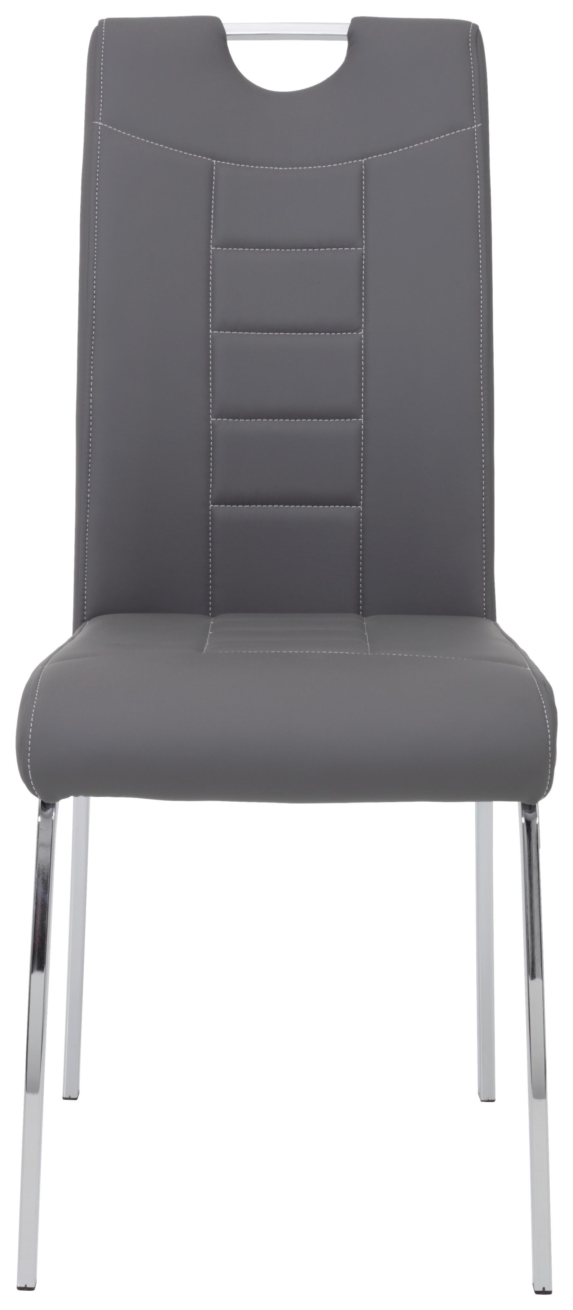 Stuhl-Set Andrea S - Chromfarben/Weiß, MODERN, Textil/Metall (43/100/64cm) - MID.YOU
