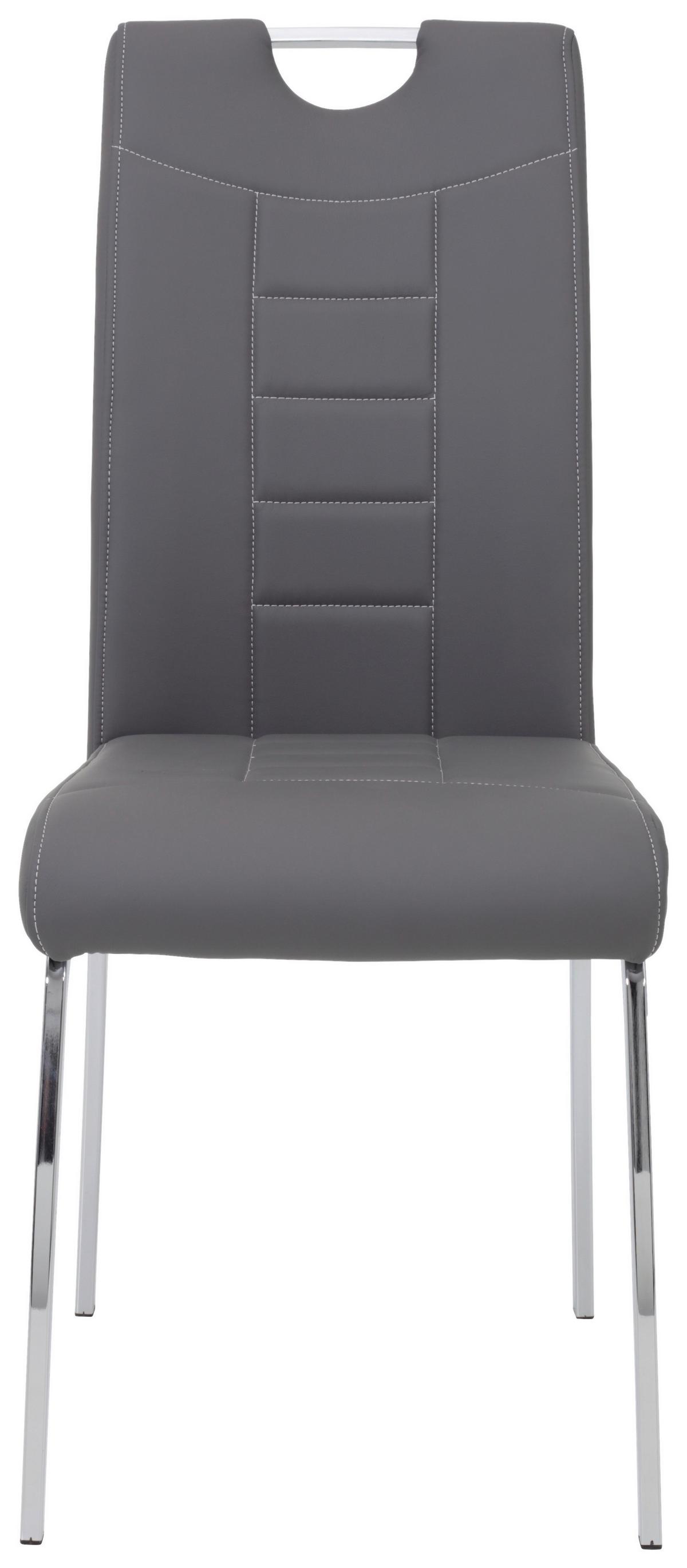 Stuhl-Set Andrea S - Chromfarben/Weiß, MODERN, Textil/Metall (43/100/64cm) - MID.YOU