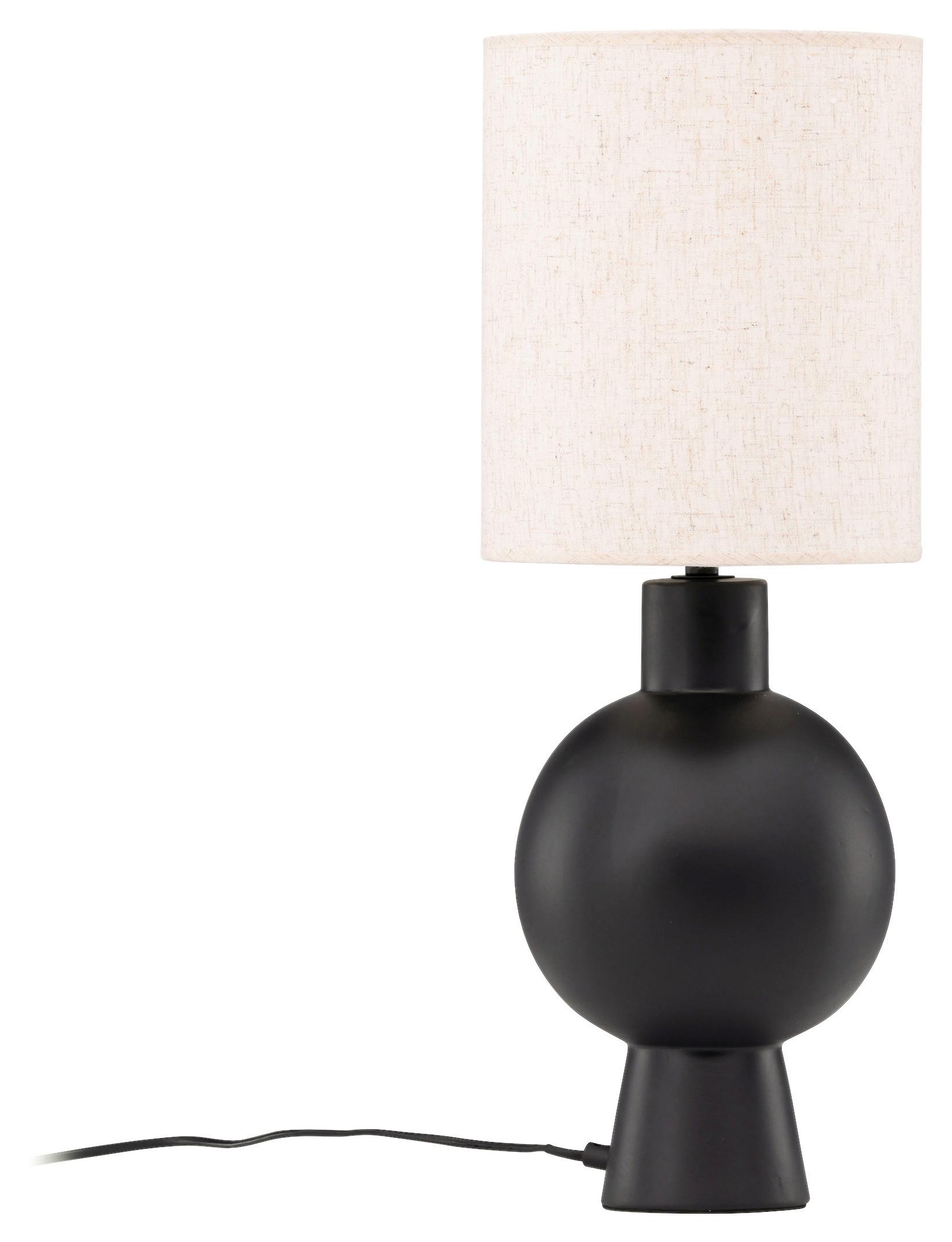 Tischleuchte Mysterna - Beige/Schwarz, Basics, Textil/Stein (21/55/21cm) - P & B