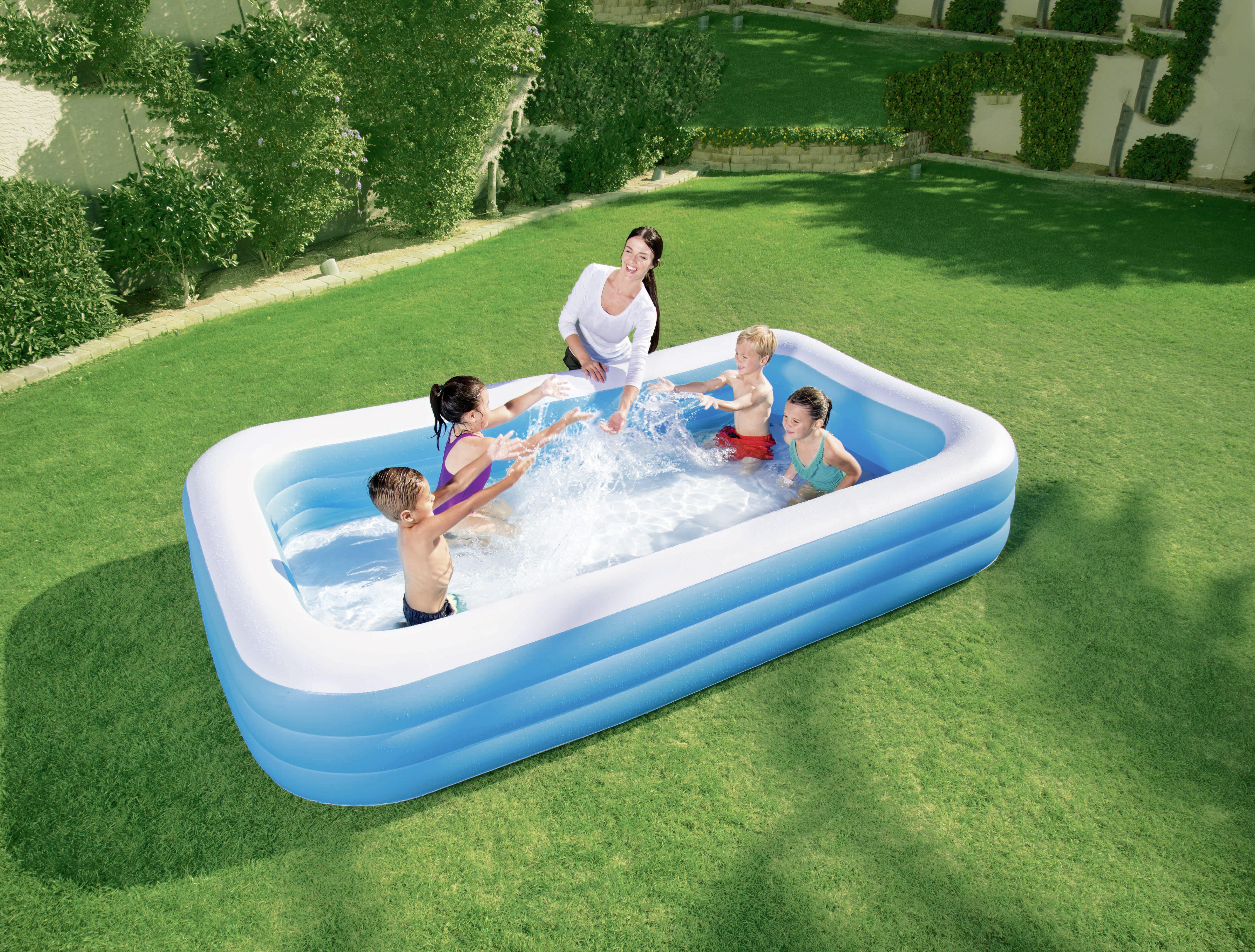Planschbecken Family Pool Deluxe LxBxH: 305x183x56 cm - Blau/Weiß, Kunststoff (305/183/56cm) - Bestway