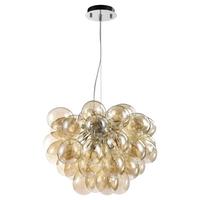 Pendelleuchte Balbo - Bernsteinfarben/Nickelfarben, Trend, Glas/Metall (50/40/50cm) - MAYTONI