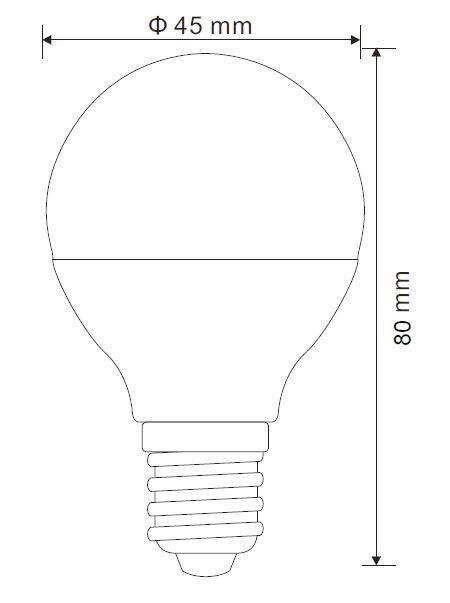 LED žiarovka E14, 5W, ILLU, 230V - opálová, plast (4,7/9cm)