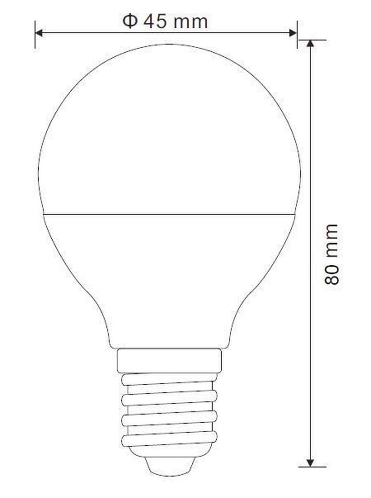 LED žiarovka E14, 5W, ILLU, 230V - opálová, sklo (4,7/9cm)