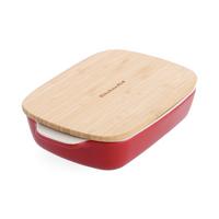 Auflaufform Stoneware Rot/weiß B: 15 Cm - Rot/Weiß, Basics, Naturmaterialien/Keramik (15cm) - Kitchenaid