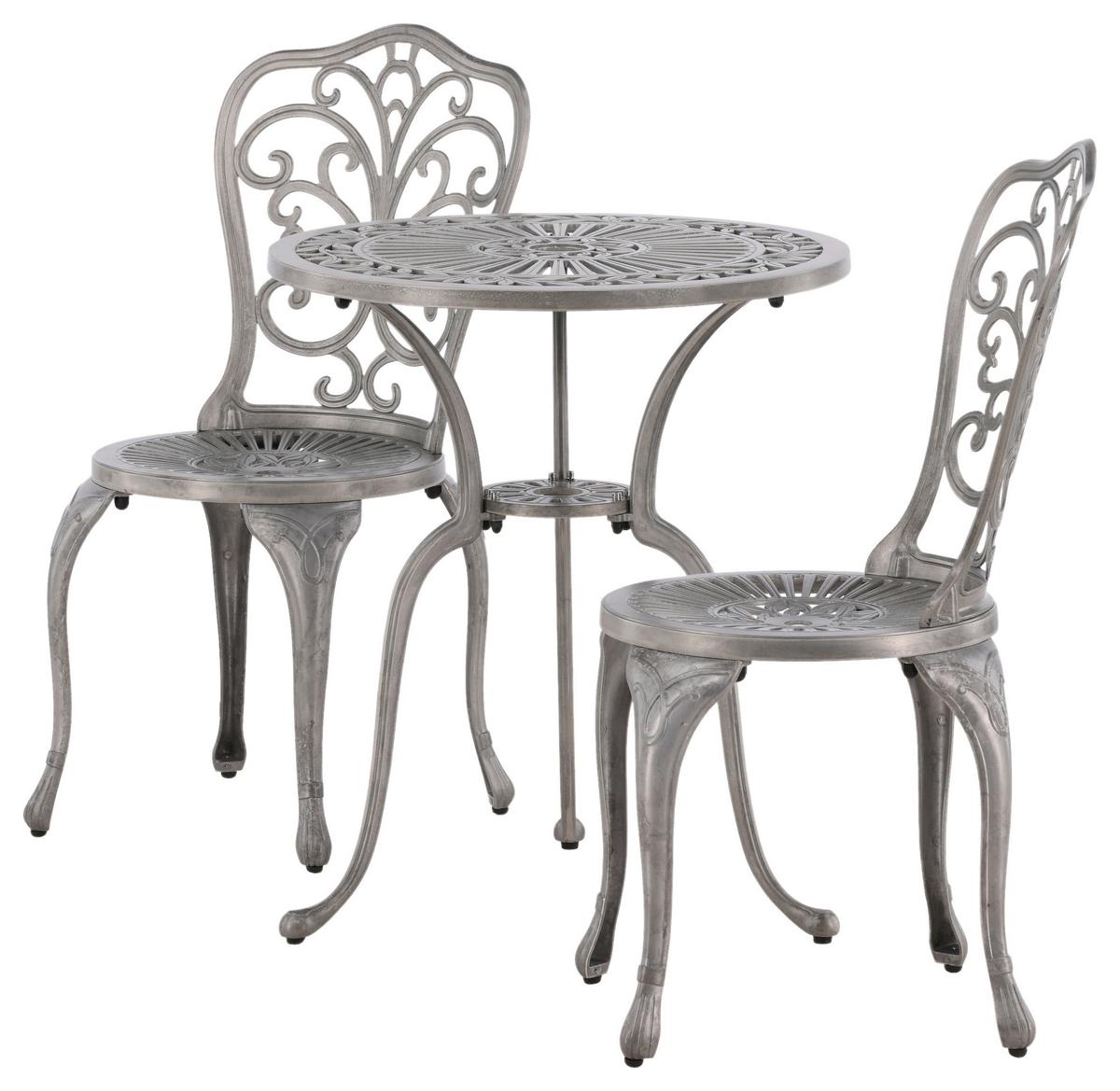 Balkonset Nandin - Silberfarben, KONVENTIONELL, Metall - Gardenson