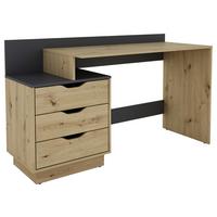Schreibtisch B 51,5cm H 83,5cm Belfast Eiche Artisan Dekor - Anthrazit/Eiche Artisan, MODERN, Holzwerkstoff (138/51,5/83,5cm) - MID.YOU