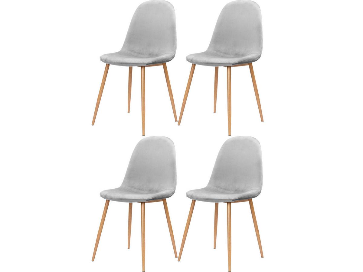 Stuhl-Set Monza Grau B: 44cm 4--Teilig - Schwarz/Grau, Design, Textil/Metall (44/87/51cm) - MID.YOU