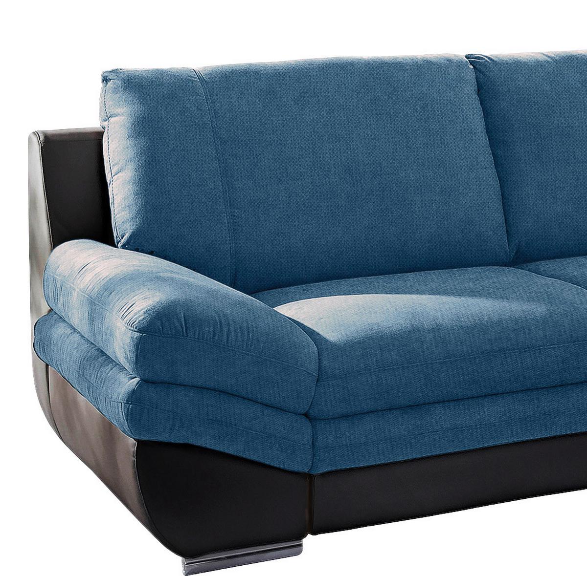 Wohnlandschaft In L-Form Nardo 264x221 cm - Chromfarben/Blau, MODERN, Textil (264/221cm) - MID.YOU