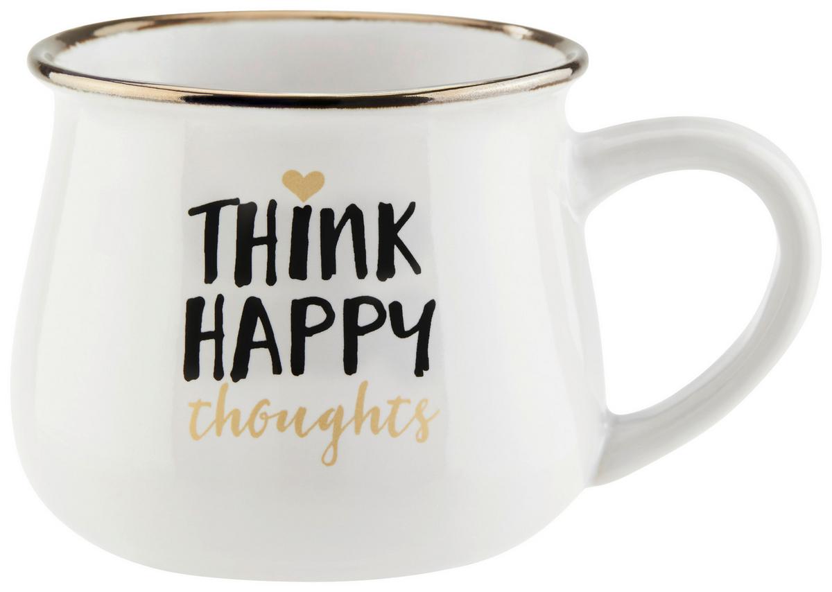 Kaffeebecher Steinzeug 210 ml Weiß Ellen - Multicolor/Weiß, Basics, Keramik (8/7cm) - Luca Bessoni