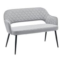 Sametová lavice Isabella - šedá - šedá/černá, Moderní, kov/dřevo (112/78/62cm) - Bessagi Home
