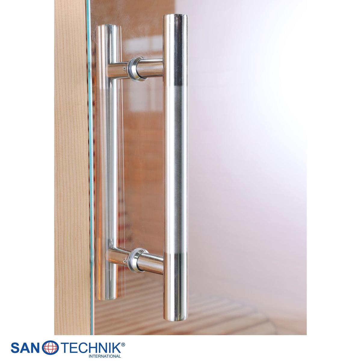 Infrarotkabine 2 Personen BHT: 150x200x150 cm + Glastür - Braun, Basics, Holz (150/200/150cm) - Sanotechnik