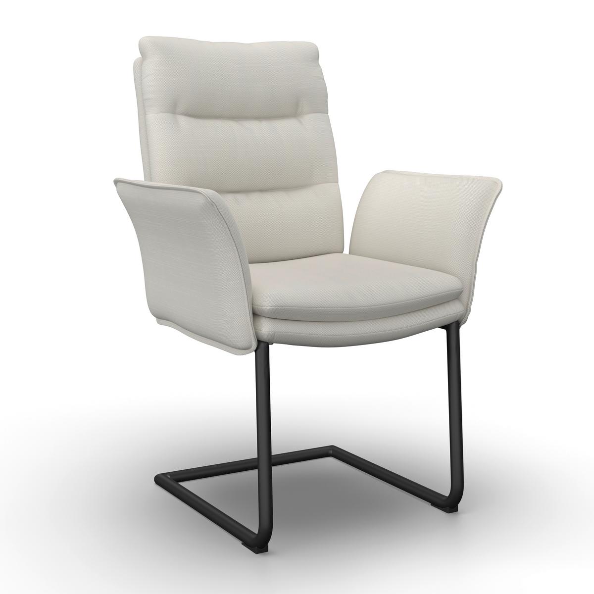 Židle s područkami TONIO, bílá - bílá/černá, Moderní, kov/dřevo (64/64/97cm) - Bessagi Home