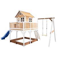 Spielturm A030.152.31 - Blau/Braun, KONVENTIONELL, Holz/Kunststoff (541/291/277cm) - Ambia Garden