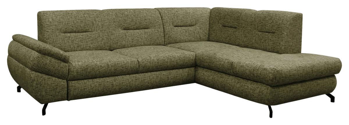 Ecksofa Imo Grün 274x201 cm - Schwarz/Grün, Design, Textil (274/201cm) - MID.YOU