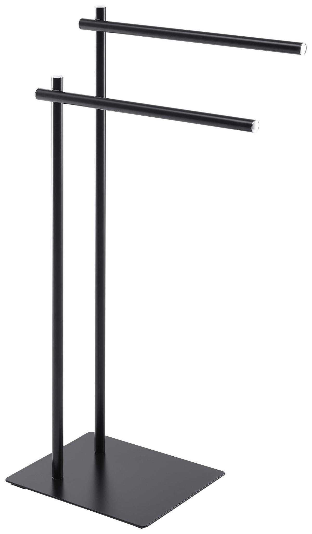 Držák na ručníky MANI - černá, Moderní, kov (47/81,5/24cm) - Mömax