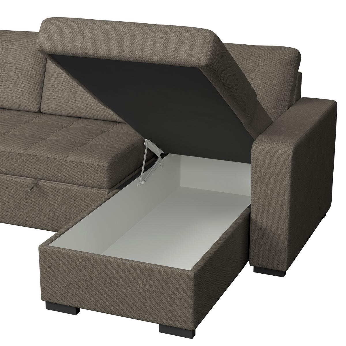 Ecksofa Turin Anthrazit, 239x160cm - Anthrazit, Trend, Holz/Textil (239/160cm)