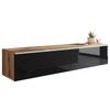 NÍZKA KOMODA EICHE WOTAN/SCHWARZ HG. - sivá/dub wotan, Lifestyle, kompozitné drevo/plast (140/30/33cm) - P & B