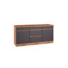 Küchenunterschrank Turin 180 cm Grau/Wotaneiche - Eiche Wotan/Grau, Design, Holzwerkstoff (180/86/60cm) - Held