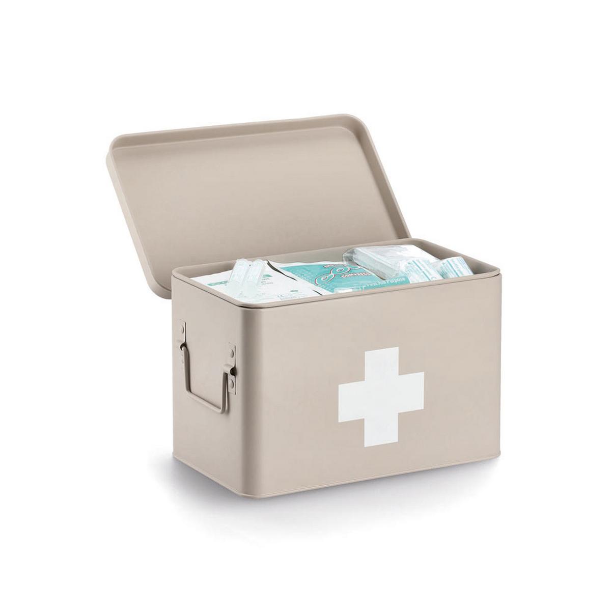 Medizinbox Beige B: 32 Cm - Beige, Basics, Metall (32/20/21cm) - Zeller Present