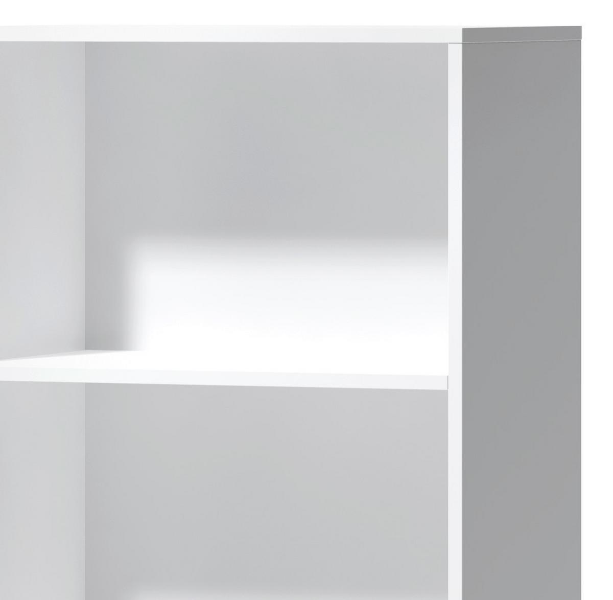 Regál so 4 priehradkami - biely - čierna/biela, Basics, kompozitné drevo/plast (60/153/38cm) - P & B