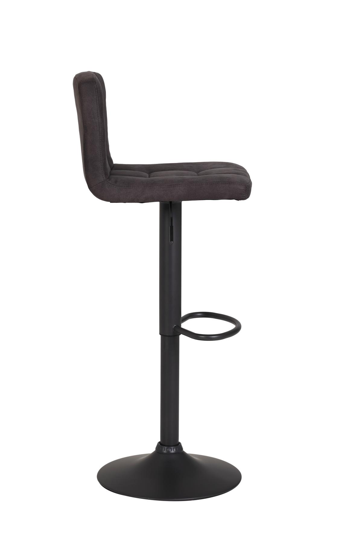 Barhocker Set 2tlg. mit Lehne 360° drehbar Amanda Anthrazit - Dunkelgrau/Anthrazit, MODERN, Textil/Metall (40/85/48cm) - MID.YOU