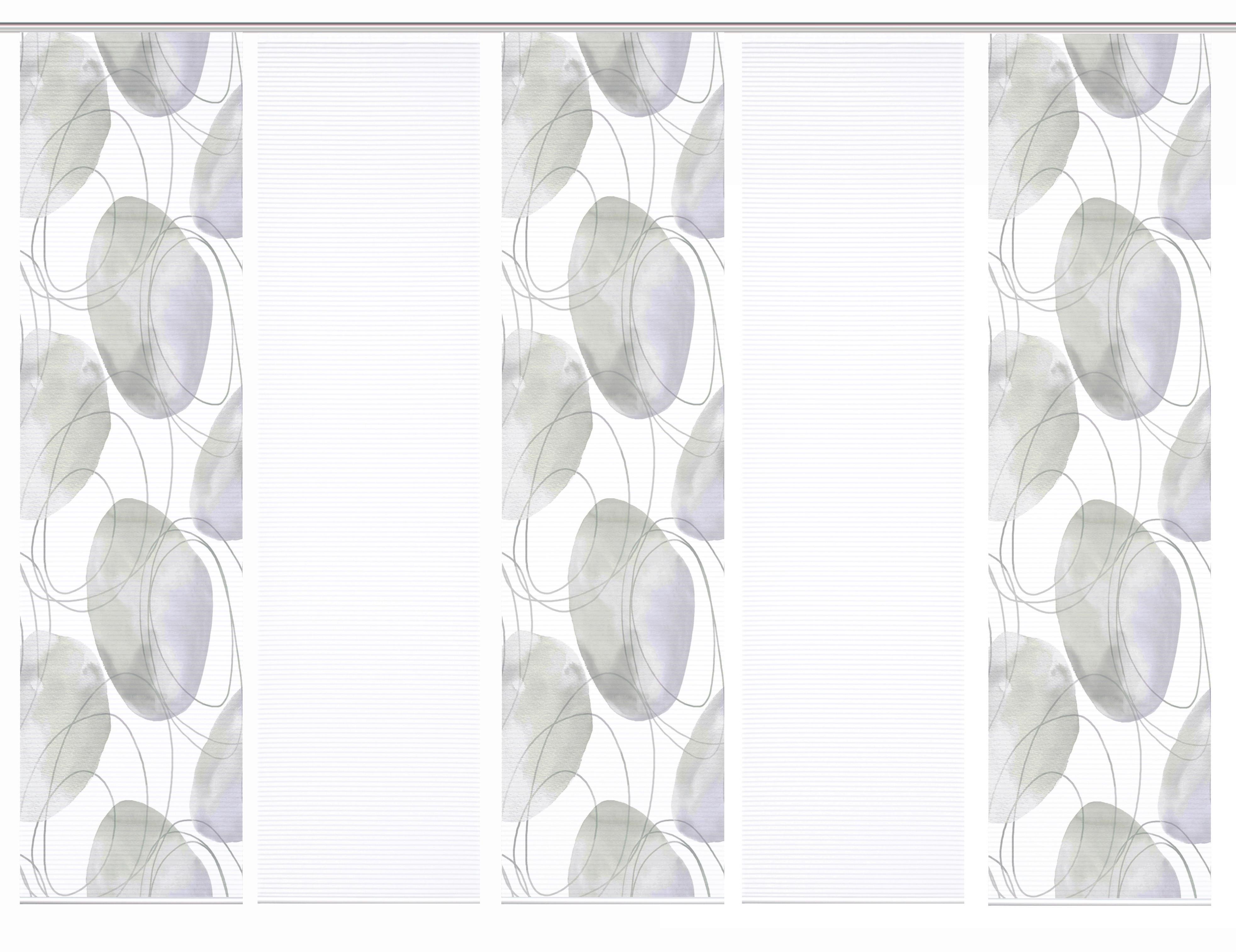 Flächenvorhang Ellrik 5er Set - Flieder/Weiß, Natur, Textil (60/245cm)