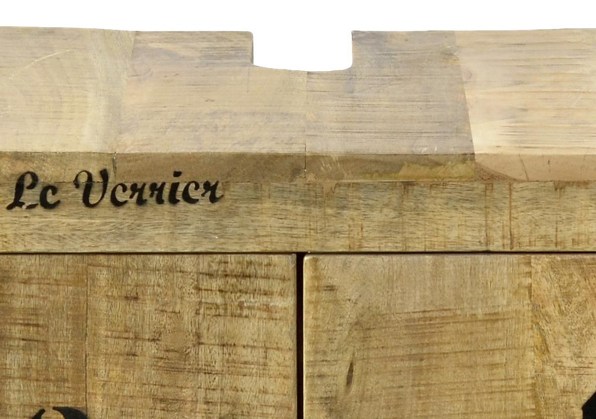 Unterschrank Echtholz Brion B: 66 Cm, Mangoholz - Schwarz/Naturfarben, Basics, Holz (66/61/43cm) - MID.YOU
