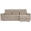 Ecksofa Diever Taupe S: 239x141 cm - Taupe/Chromfarben, Design, Textil (239/141cm) - Livetastic