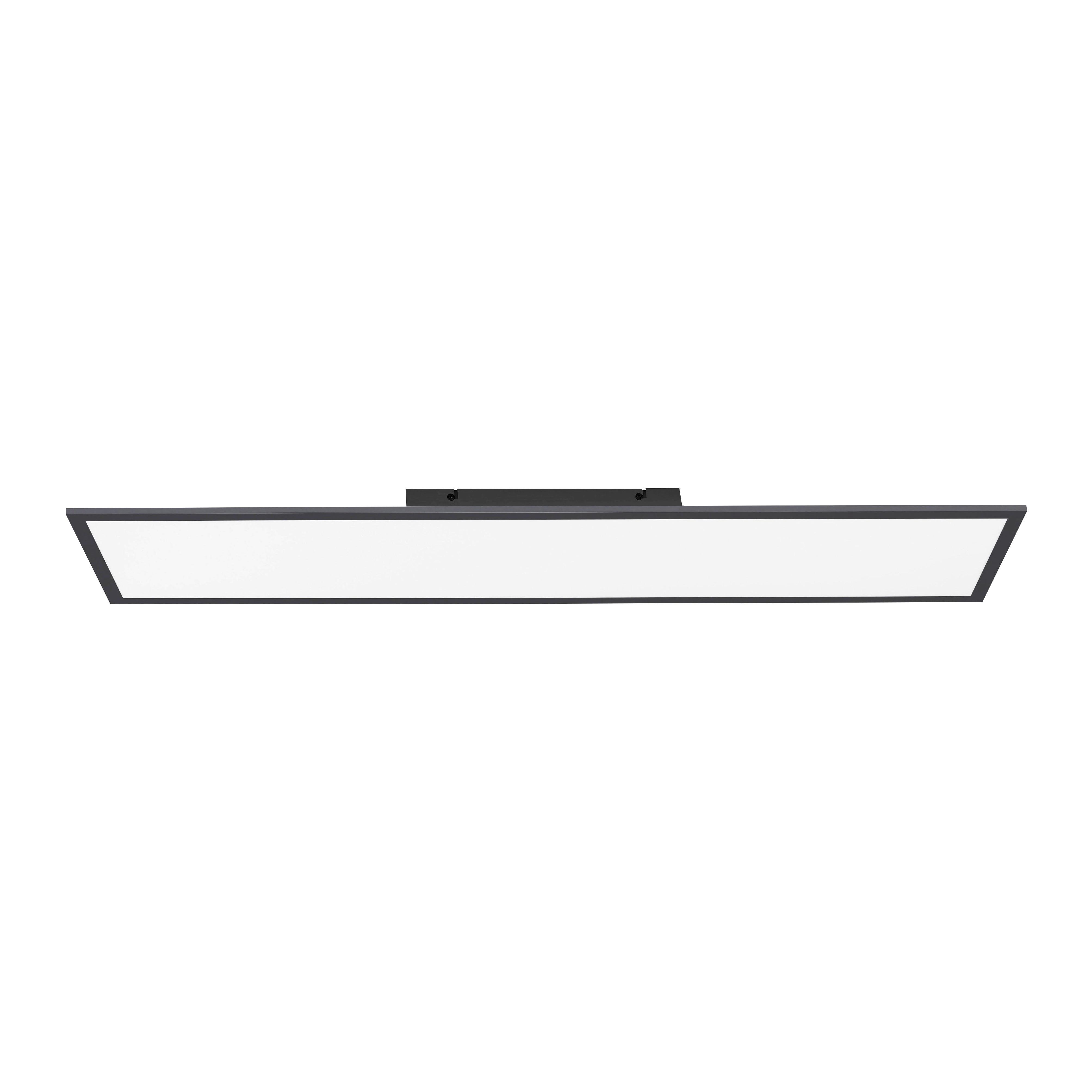 LED-Deckenleuchte Flat L: 100 cm dimmbar mit Fernbedienung - Schwarz, Basics, Kunststoff/Metall (100/25/5,3cm)