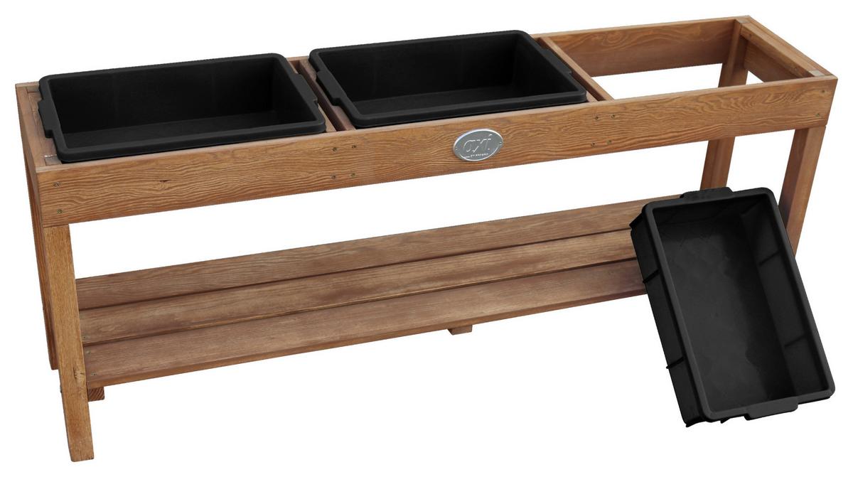 Sand- und Wassertisch A060.080.03 - Blau/Schwarz, KONVENTIONELL, Holz/Kunststoff (124/50/27cm) - Ambia Garden