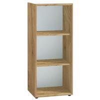 Aktenregal Gw-Monteria Weiß/Eiche Dekor - Eichefarben/Schwarz, MODERN, Glas/Holzwerkstoff (50/120/37cm) - Germania
