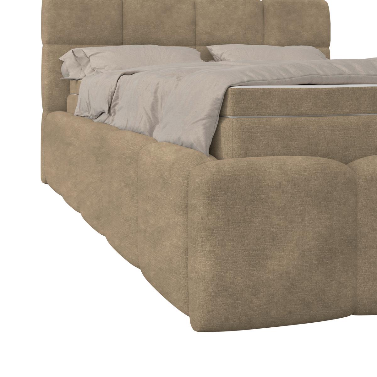 Polsterbett Noe Braun 140x200 cm - Schwarz/Braun, Trend, Textil/Metall (140/200cm)