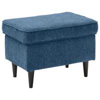 Hocker Oskar - Schwarz/Dunkelblau, Basics, Holzwerkstoff/Textil (63/43/42cm) - MID.YOU