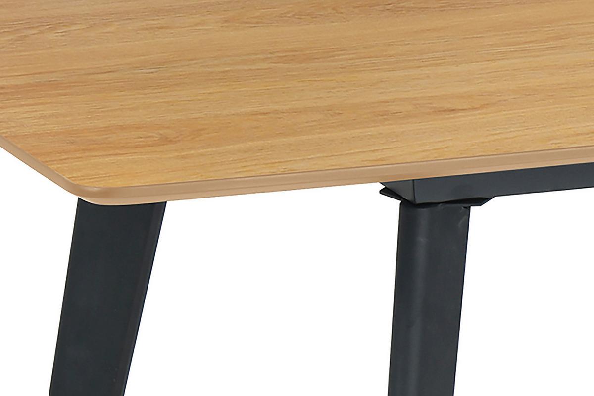 Ausziehtisch Oklahoma B: 160-200 Cm - Eichefarben/Schwarz, Design, Holzwerkstoff/Metall (160-200/90/76cm) - MID.YOU