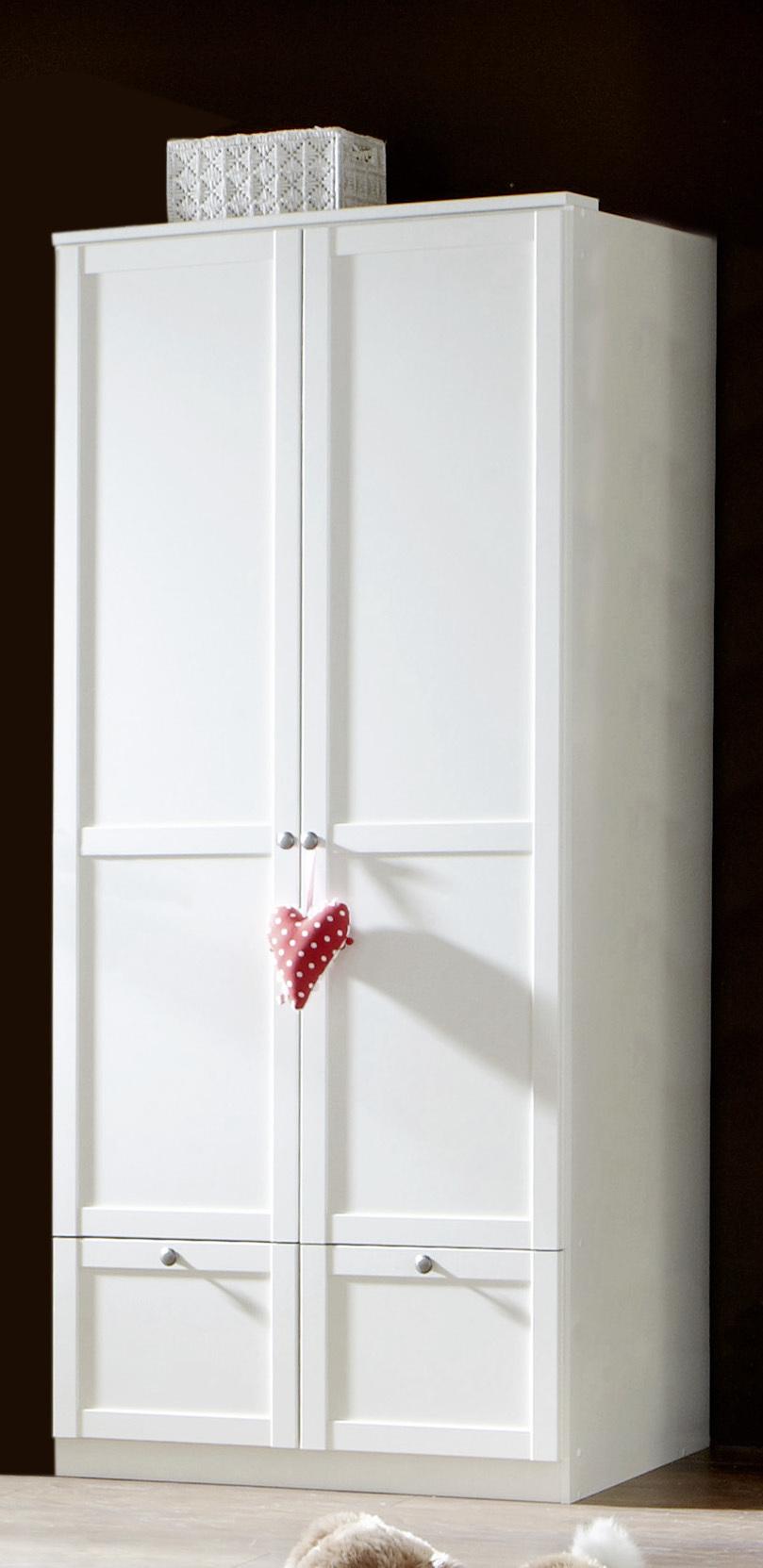 Šatníková skriňa FILOU šírka 90cm - farba zinku/biela, Basics, kov/kompozitné drevo (90/200/58cm)