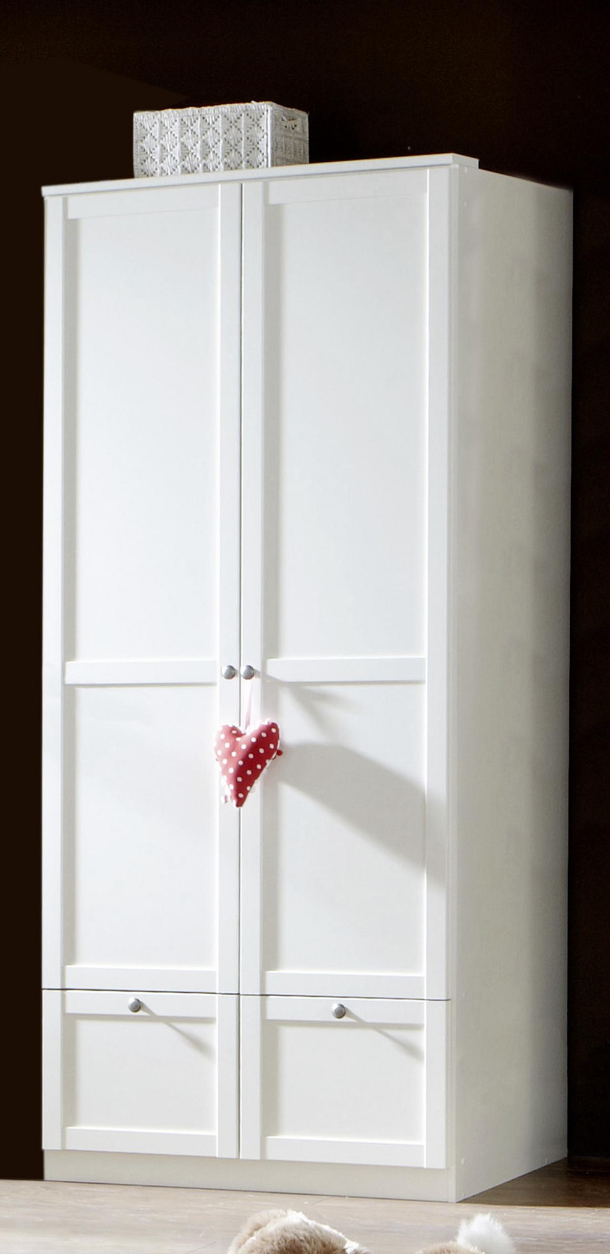 Šatní skříň FILOU šířka 90cm - bílá/barvy zinku, Basics, kov/kompozitní dřevo (90/200/58cm)
