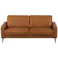 2-Sitzer-Sofa Spring, Cognac 157 cm - Cognac/Schwarzchrom, Design, Leder (157/85/92cm) - Livetastic