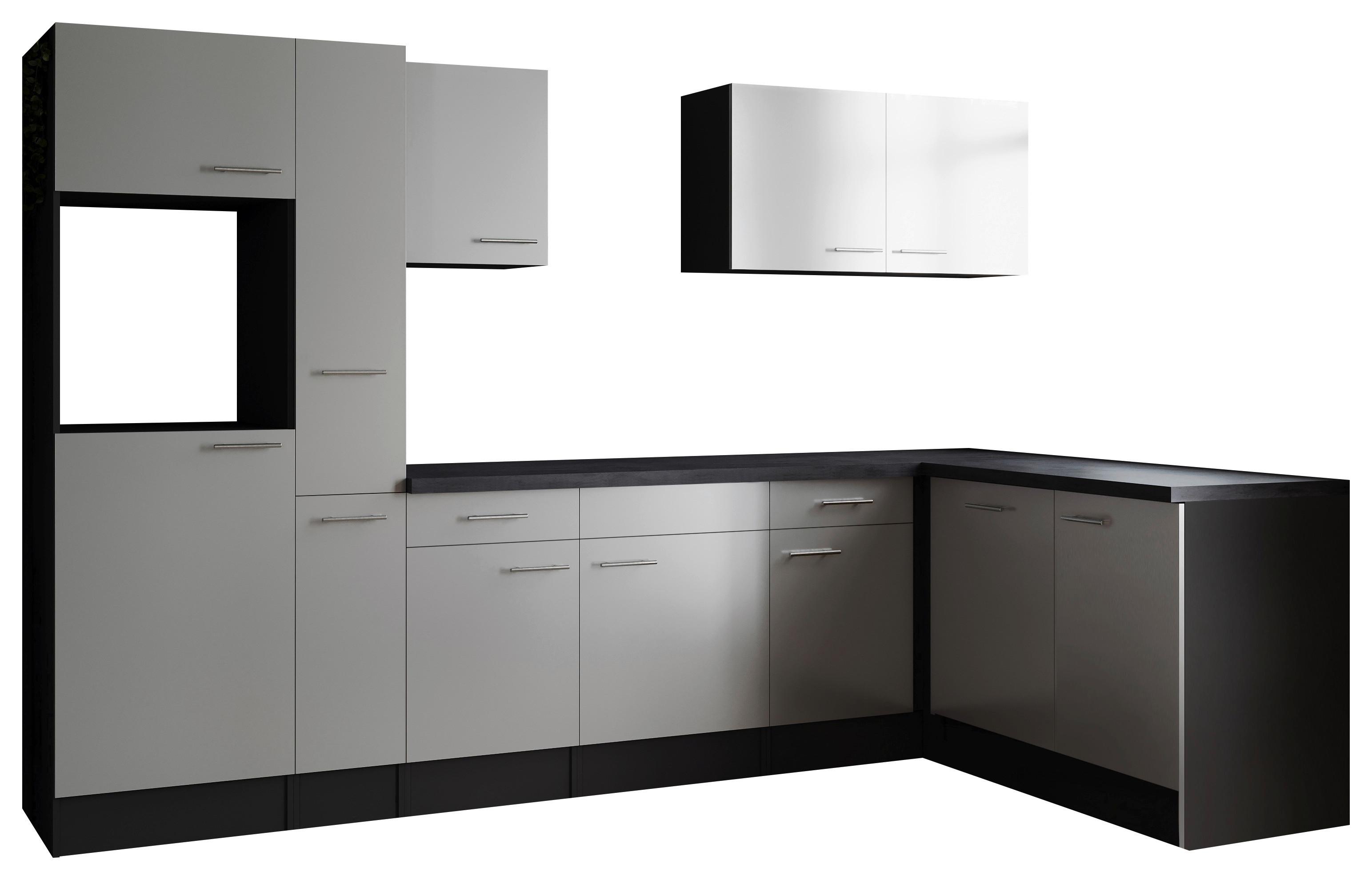 Eckküche Oliver Grau, Weiß S: 310x172cm - Weiß/Grau, Design, Holzwerkstoff (310/172cm) - Respekta