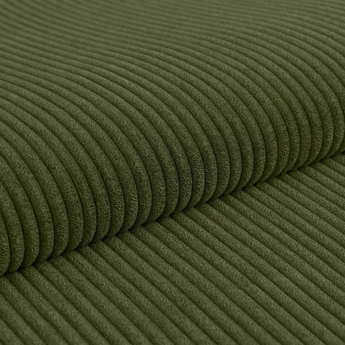 Ecksofa mit Schlaffunktion Paris Grün Cord 215x145cm - Schwarz/Grün, Basics, Holz/Holzwerkstoff (215/145cm)