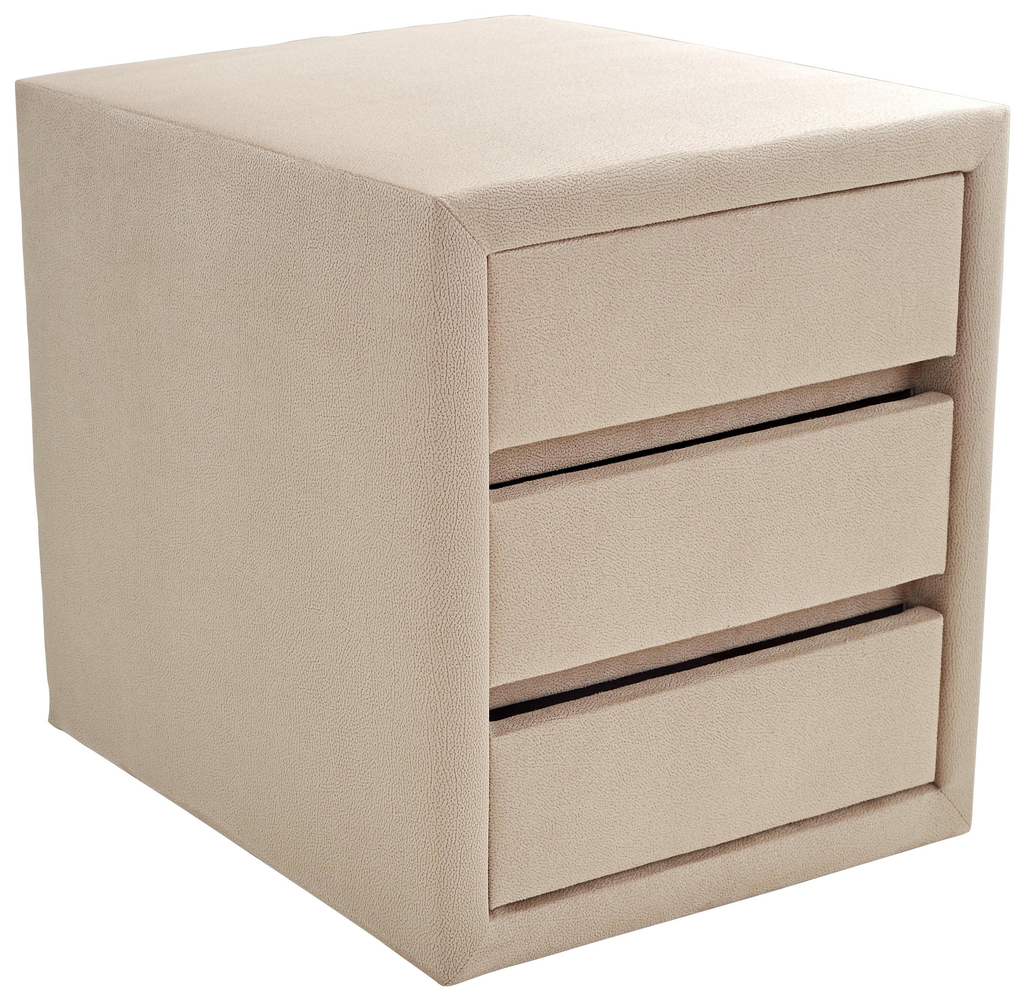 Nachtkästchen Penna - Beige, KONVENTIONELL, Textil (51/51/46cm) - James Wood