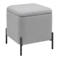 Taburet s úložným priestorom MIXO - čierna/sivá, Modern, kov/kompozitné drevo (43/50/43cm) - Mömax