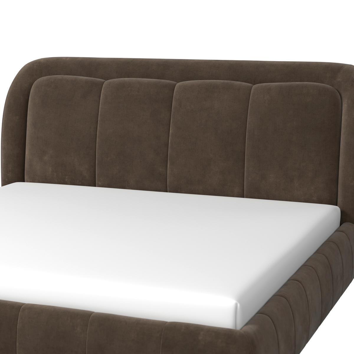 Čalúnená posteľ ANTON 160x200 cm, sivá - hnedá/svetlohnedá, Modern, kov/drevo (160/200cm) - Bessagi Home