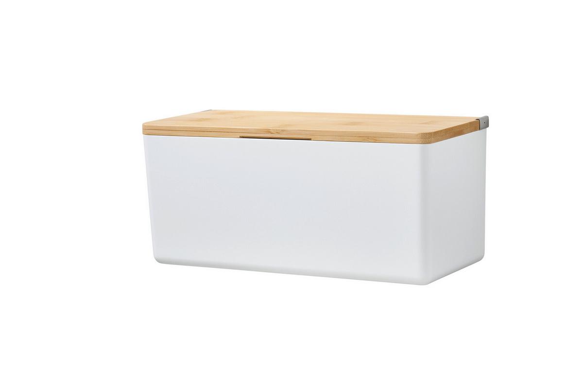 Aufbewahrungsbox Baboo Bambus BxHxT: ca. 24,2x11x10,2cm - Weiß, Basics, Holz/Kunststoff (24,2/11/10,2cm)