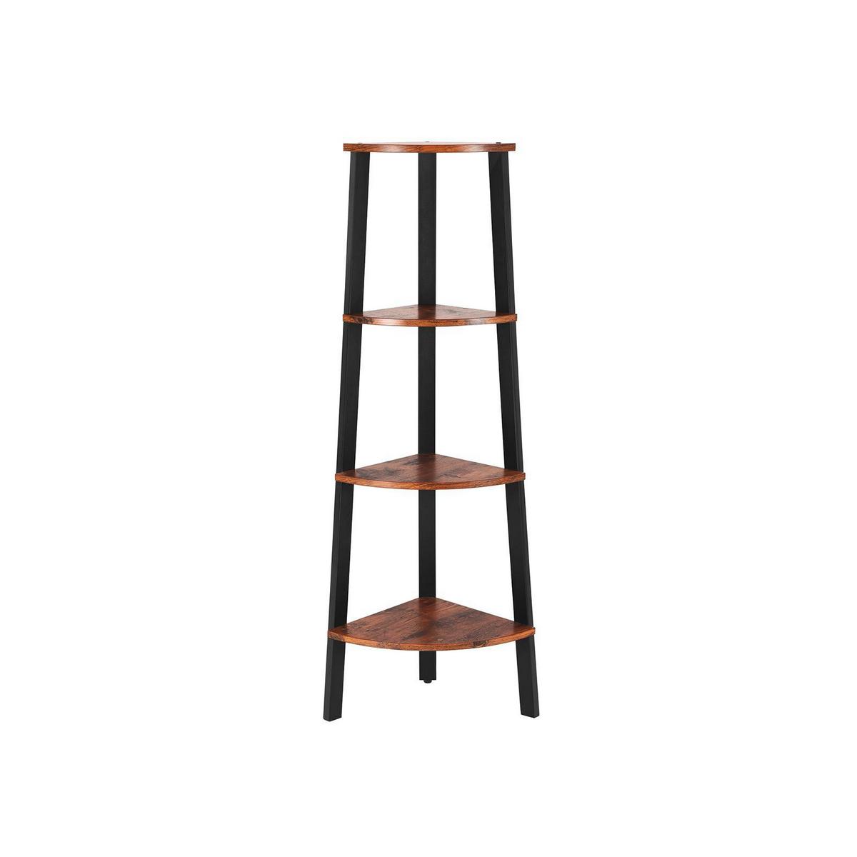 Regál IRON - černá/hnědá, Basics, kompozitní dřevo (33,9/124,5/33,9cm) - Boxxx