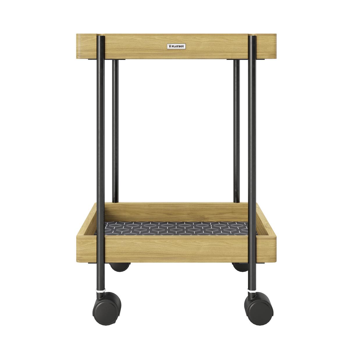 Badezimmerregal Mit Rollen Bambus/eisen 46x30 Cm Nancy - KONVENTIONELL, Holz/Kunststoff (46/57/30cm) - Playboy